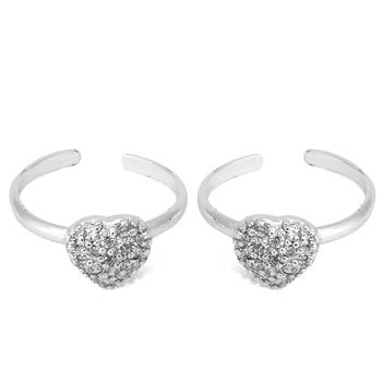 Fab Zircon Heart Toe Ring-TR128 2