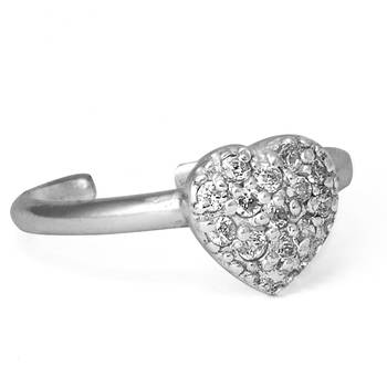 Fab Zircon Heart Toe Ring-TR128 3