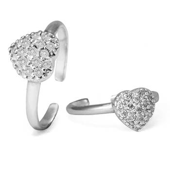 Fab Zircon Heart Toe Ring-TR128 5