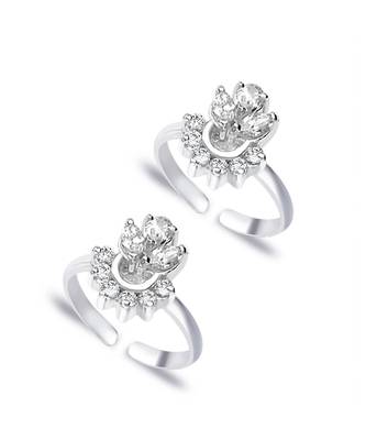 Spectacular Zircon Silver Toe Ring-TR129 1