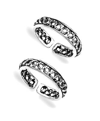 Antique Cutwork Silver Toe Ring-TR145 1
