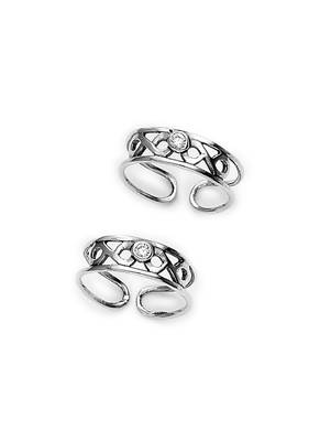 Classy White Stone Silver Toe Ring-TR151 1