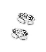 Classy White Stone Silver Toe Ring-TR151