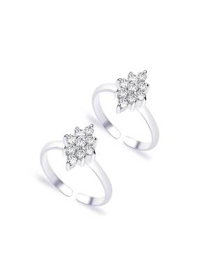Adorable Zircon Silver Toe Ring-TR157 1