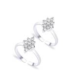 Adorable Zircon Silver Toe Ring-TR157