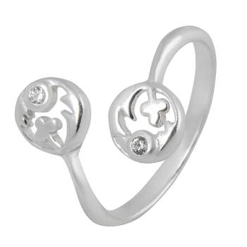 Two Duo Open Toe Ring-TR175 3