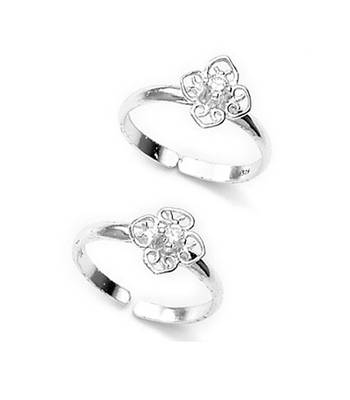 Patola Floral CZ Toe Ring-TR178 1