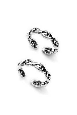 Classy Cutwork Silver Toe Ring-TR202 1