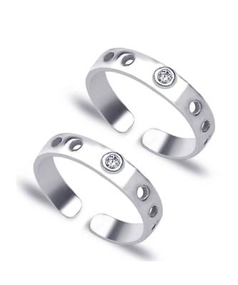Go On Zircon Silver Toe Ring-TR213 1