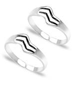 Stripes Silver Toe Rings- TR216