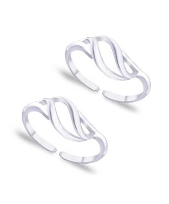 Loop Cutwork Silver Toe Ring-TR217 1