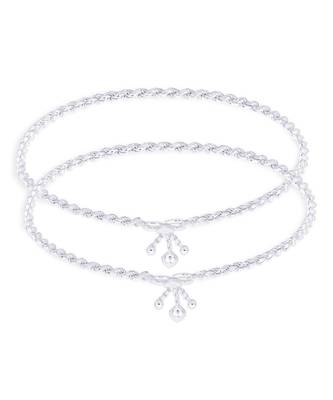 Rope Chain Silver Anklets-ANK071 1