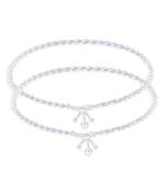 Rope Chain Silver Anklets-ANK071