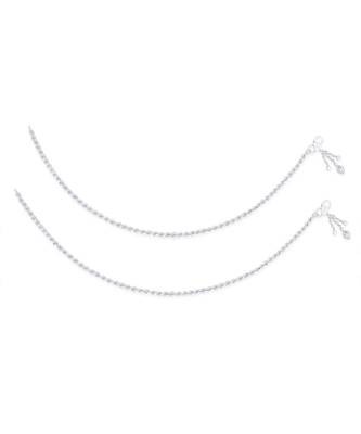 Rope Chain Silver Anklets-ANK071 3
