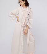 Xenia Ruffled Front Long Jacket