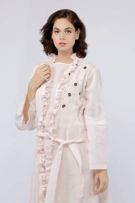 Xenia Ruffled Front Long Jacket 2