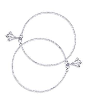 Elegant Box Silver Anklets-ANK076 1