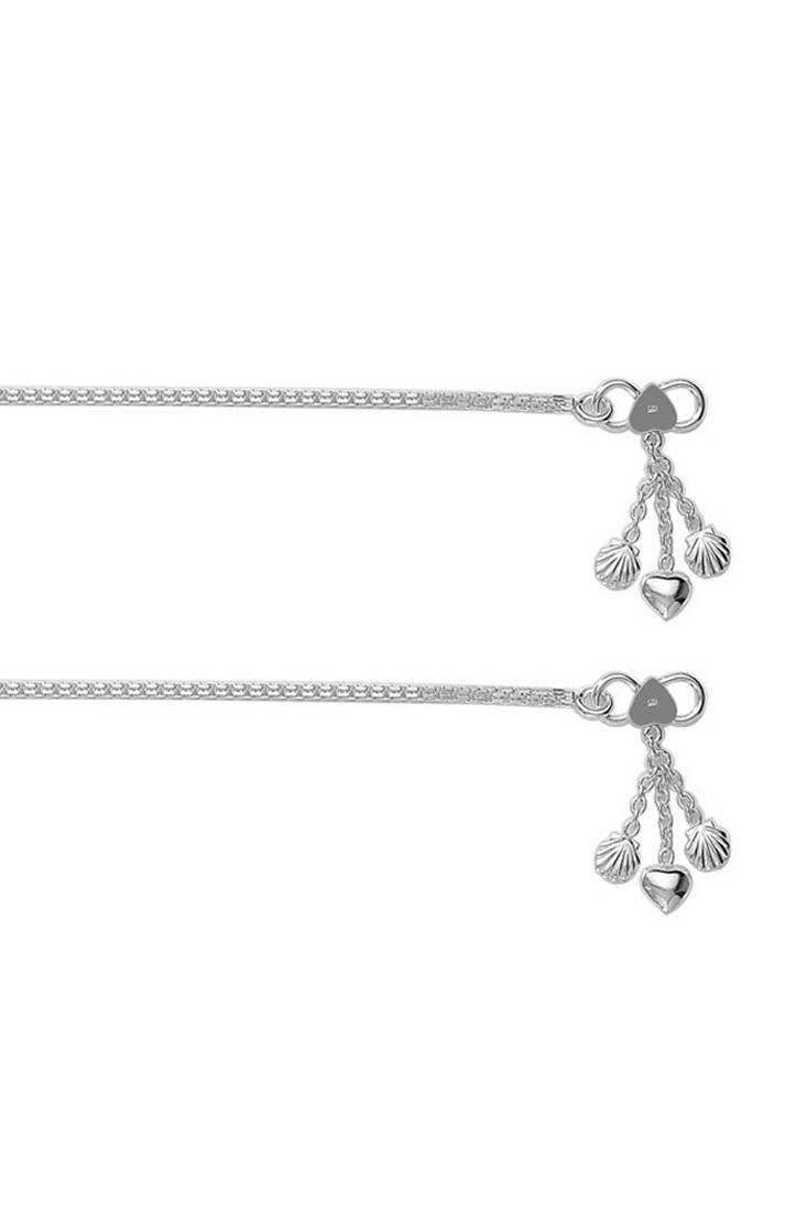 Elegant Box Silver Anklets-ANK076