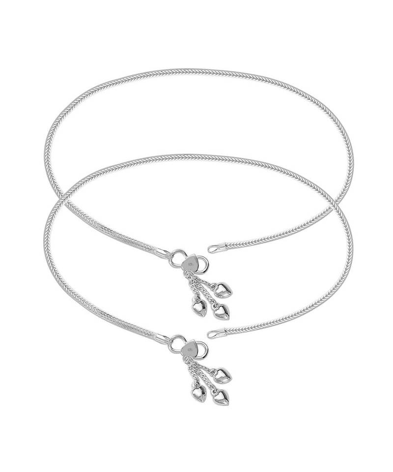 Fox Chain Silver Anklets-ANK078