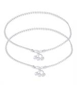 Gleaming Chain Silver Anklets-ANK079