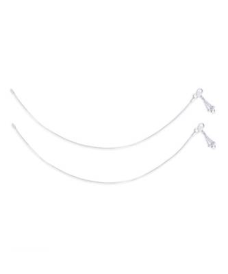 Dazzling Heart Charm Silver Anklets-ANK084 3