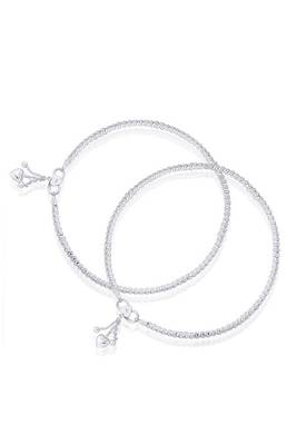 Fine Single Line Silver Anklets-ANK088 1