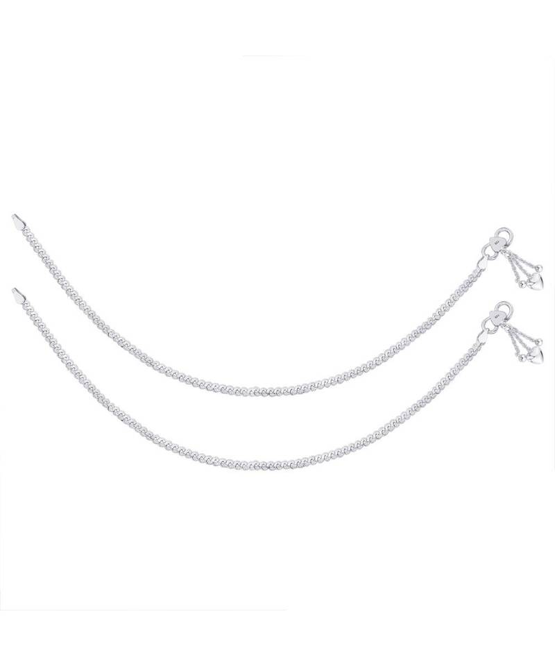 Fine Single Line Silver Anklets-ANK088