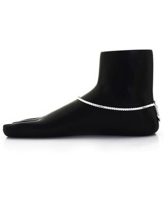 Fine Single Line Silver Anklets-ANK088 4