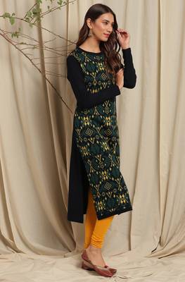Janasya Women's Multicolor Woolen Kurta 3