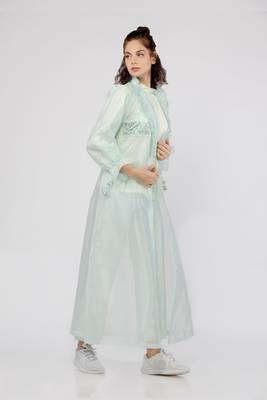 Thea Ruffled Collar Long Jacket 1