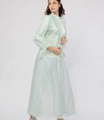 Thea Ruffled Collar Long Jacket