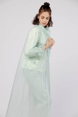 Thea Ruffled Collar Long Jacket 2
