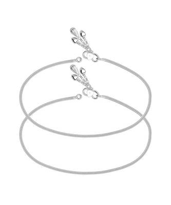 Classic Silver Chain Anklets-ANK089 1
