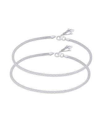 Flexible Sterling Silver Anklets-ANK091 1