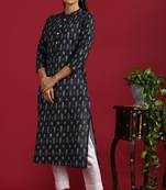Grey printed cotton ethnic kurtis