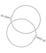 Flower Charms Silver Anklets-ANK093