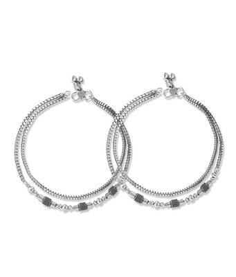 Double Chain Beads Anklets-ANK095 1
