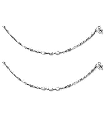 Silver Beads Anklets-ANK096 1