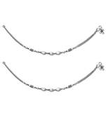 Silver Beads Anklets-ANK096