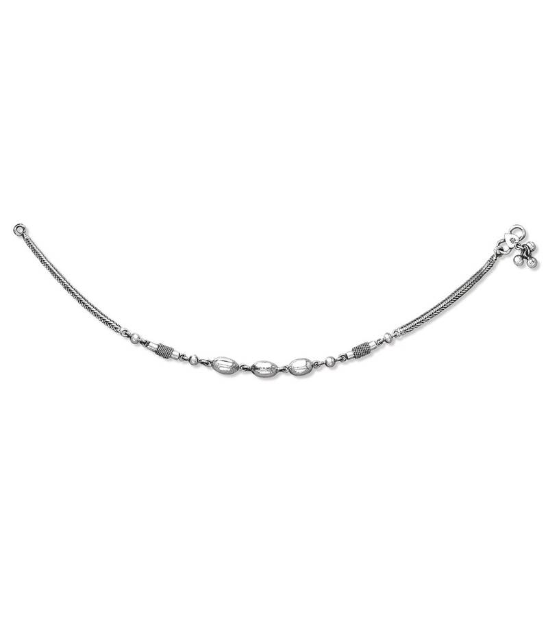 Silver Beads Anklets-ANK096