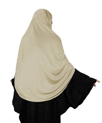 JSDC Women's Namazi Wear Satin Lycra Plain Long Chaderi Abaya Hijab With Naqab & Frills Style 5