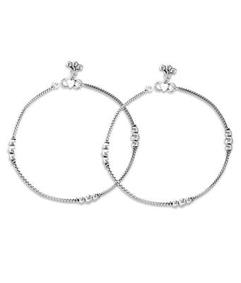 Style Go Silver Anklets-ANK100 1