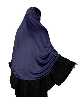JSDC Women's Outdoor Wear Satin Lycra Plain Long Chaderi Abaya Hijab With Naqab & Frills Style 5