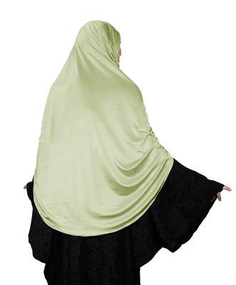 JSDC Women's Occasion Wear Satin Lycra Plain Long Chaderi Abaya Hijab With Naqab & Frills Style 5