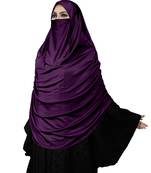 JSDC Women's Occasion Wear Satin Lycra Plain Long Chaderi Abaya Hijab With Naqab & Frills Style
