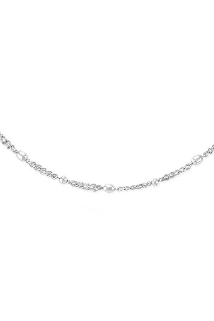 Chain Bead Silver Anklets-ANK102