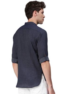 Blue woven pure cotton men-kurtas 2