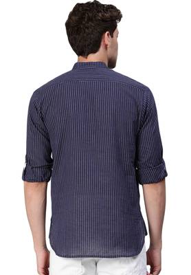 Blue woven pure cotton men-kurtas 2