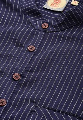 Blue woven pure cotton men-kurtas 5