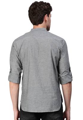 Grey woven pure cotton men-kurtas 2